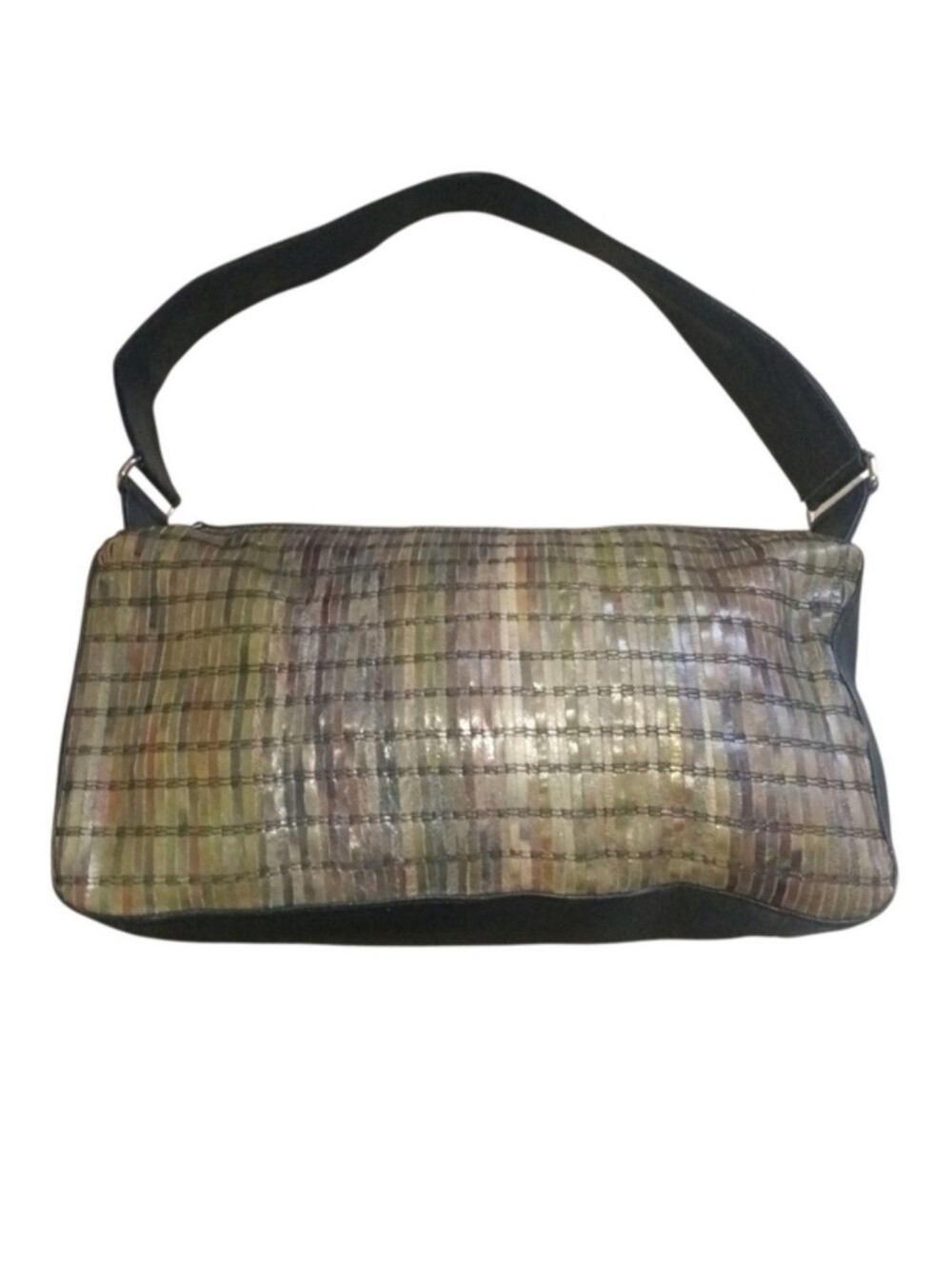 Vintage Bill Blass Woven Baguette Minimalist Y2K Shoulder Bag